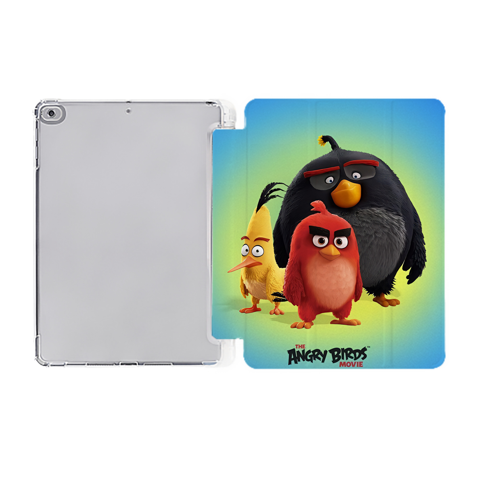 （画像用） Angry Birds アングリーバード IPad ケース ペン収納付き 三つ折りスタンド PUレザー×シリコン 対応機種9.5/10.5/10.9インチ